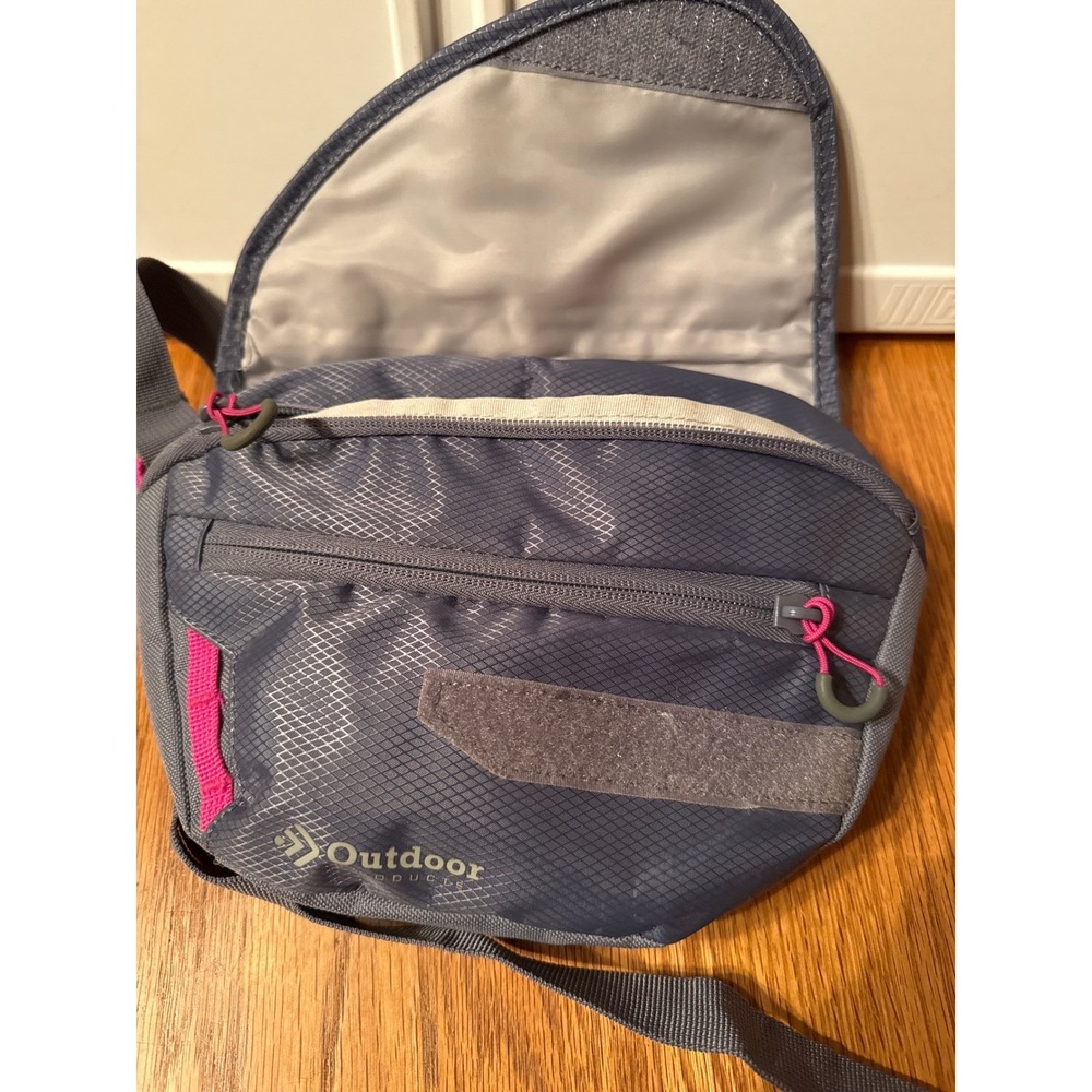 Outdoor Products Gray Pink Crossbody Fanny‎ Pack Waist Bag Travel - Picture 3 of 7